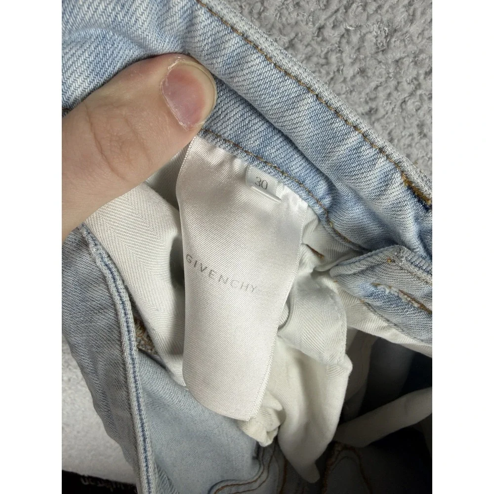 Givenchy Mens Size 30 Light Wash Mid Rise Straight Leg Jeans Made in Italy